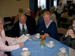 half of Lillian Richards on the left, then Ron Langston and Mary Langston (his sister-in-law)