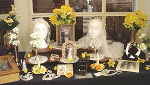 Kath Keily's wedding veil on the right,