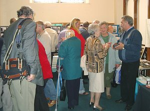 John Elwell to the right , Sheila Skitt (left) and Mary King (centre).  