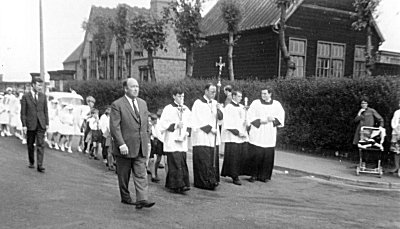 The procession was led by the Priest and the Altar Servers