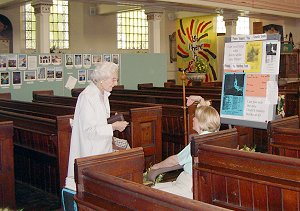 The church was selling copies of the newly published history of the church. 