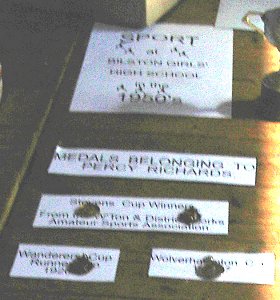 a display of medals awarded to local man Percy Richards